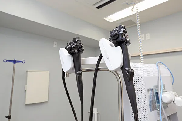 カメラのついたチューブを挿入し、大腸に病気がないかを調べます